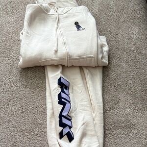 Victoria's Secret Cream matching sweat outfit